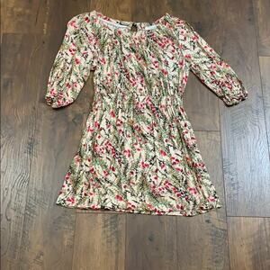 Vintage Forever 21 Floral Cream Shirt Dress